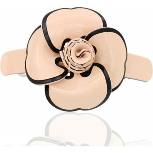 New Celluloid Acetate Hair Barrette - French Styles Hair Clip Pin - Camellia Flower Hair Accessory Jewelry for Women Lady Tiara