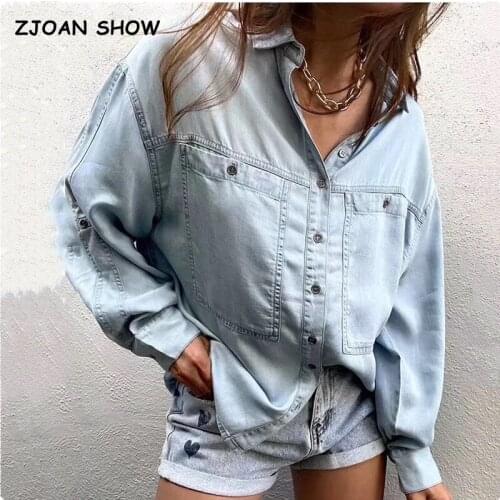 ZJOAN SHOW Womens Denim Shirts