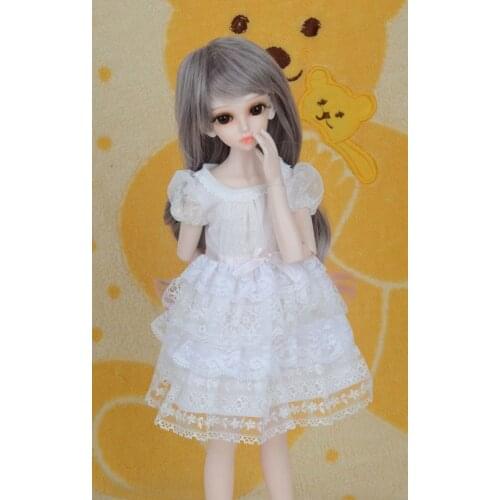 1/3 1/4 1/6 BJD Doll Fashion White Dress With Lace Clothes For Bjd Dolls Toys Accessories