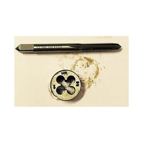 1pc HSS Machine M6 X 1.0mm Plug Tap and 1pc M6 X 1.0mm Die Threading Tool