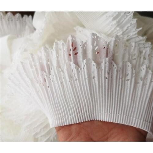 10yard long, 8cm wide, pastoral style, white pleated collar, cuffs, trousers, and lace trimming accessories