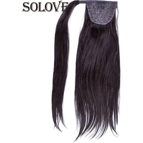 100G Ponytail Human Hair Machine Remy Straight European Ponytail Hairstyles 100% Natural Hair Clip in Extensions