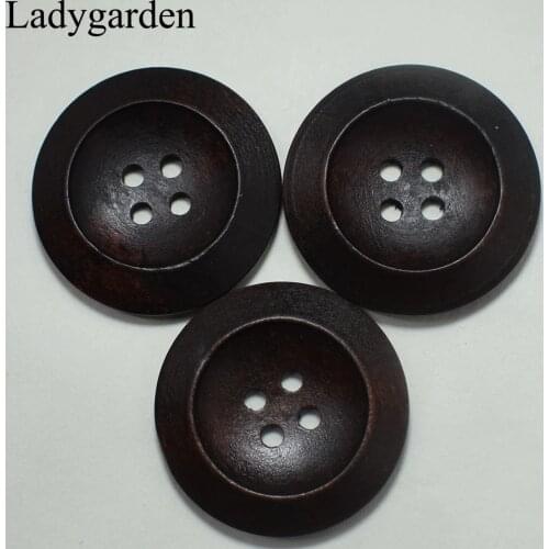 20PCS Big Round Wooden Buttons 4 Holes 30MM Sewing DIY Crafts Scrapbooking for Women Shirt High Quality Round Sewing on Buttons