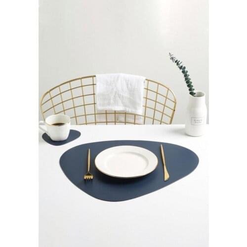 2021New Hot Placemat PU Leather Black Pads Table Bowl Mats Heat Resistant Mat For Home Christmas Decor Dining Table FreeShipping