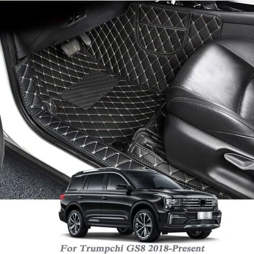 3pcs Car Styling PU Leather Floor Mat For Trumpchi GS8 2018-Present LHD Auto Foot Pad Automobile Carpet Cover Internal Accessory