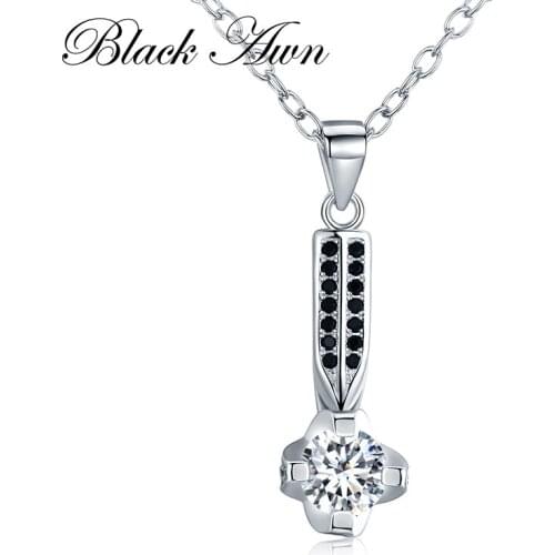 [BLACK AWN] 925 Sterling Silver Jewelry Women Slide Necklaces Pendants Silver 925 Jewelry K002