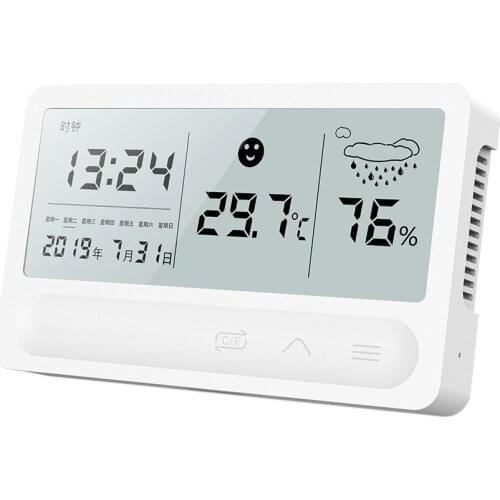 LCD Digital Thermometer Humidity Meter Measurement Tool With Calendar Alarm Clock Weather Forecast Function