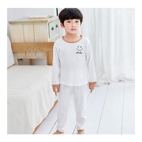 Home pajamas childrens suits cute baby pajamas girls boys suitable for home service round neck casual cartoon 2-12 years old