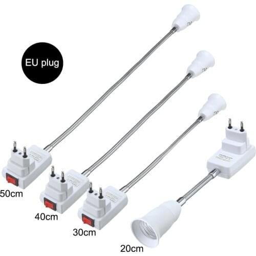 E27 Flexible Extension Converter LED Light Lamp Bulb Extend Adapter Socket Wall Socket Lamp Base Holder Screw Socket EU US Plug