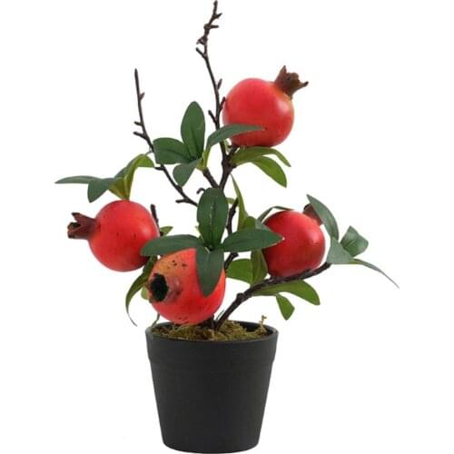 Artificial Fruit Tree Simulation Pomegranate Bonsai Home Decoration Potted Plant Living Room Ornament