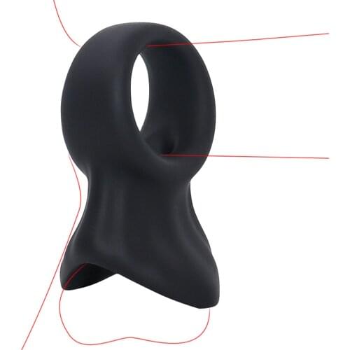 Reusable Penis Ring Scrotum Bondage Cock Ring Sex Toys For Men Chastity Cage Testicle Bondage Lock Ring Adult Sex Product Shop