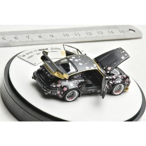 1:64 PGM RWB 964 Black sakura deluxe edition collection alloy car model