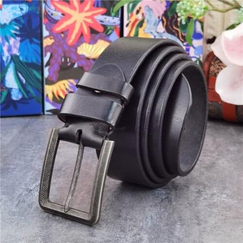 Retro Belt Buckle Men Belt Genuine Leather Luxury High Quality Leather Belts For Men Ceinture Jeans Wide Mens Belt MBT0042