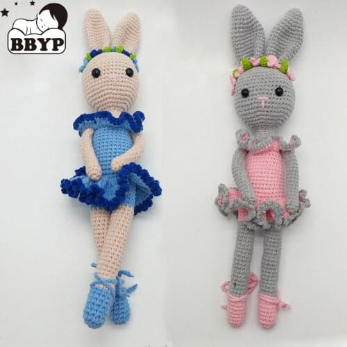 38cm handmade rabbit crochet wool doll wool animal stuffed plush toy baby soothing newborn baby photography and daily toy