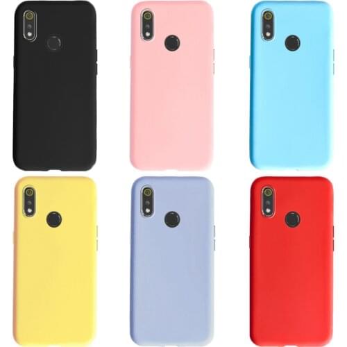 Soft Silicone Colored Case For OPPO Realme 3 3i Realme3 Pro Back Cover Shockproof Matte Phone Cases For Realme 3i 3 i 3Pro Funda