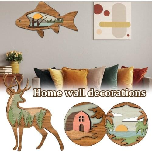 Wall Decor Animal Series Home Living Room Bedroom Wall Decoration Elk Yellow Ox Duck Crabs Fish Durable Home Decor
