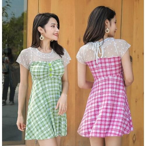 2021 New Korean Style One Piece Swimsuit Women Bathing Suit Halter Bodysuit Push Up Swim Suit Monokini Beachwear Swimwear