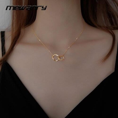 Mewanry 925 Sterling Silver Necklace INS New Trend Vintage Elegant Simple Irregular Hollow Geometric Party Jewelry Birthday Gift