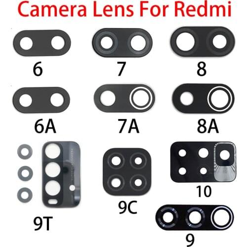 2PCS, New For Xiaomi Redmi 9A 9 8 8A 7 7A 6 6A 4X Mi A1 A2Lite A3 Max 2 Max 3 Mix 2S Back Camera glass Lens Cover with Adhesive