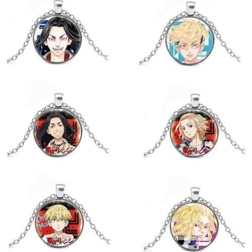 Anime Tokyo Revengers Necklace Sano Manjiro Ryuguji Ken Baji Keisuke Draken Necklace Manji Gang Halloween Cosplay Props for Kids