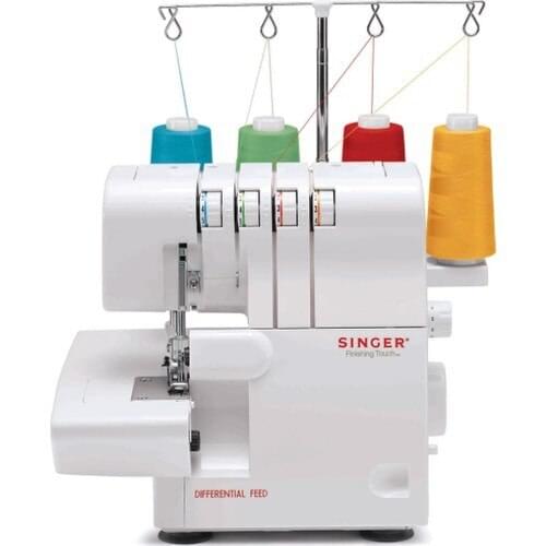 Singer 14 Sh 654 4 İplikli Overlock Machine speed adjustable motorlu pedal free hand operable design and stitching for high quality