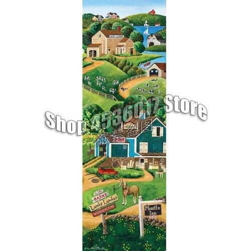 Full Square Diamond Embroidery To the Barns Farm Landscape Diy Diamond Painting Cross Stitch Diamond Mosaic Sets Home Decorative