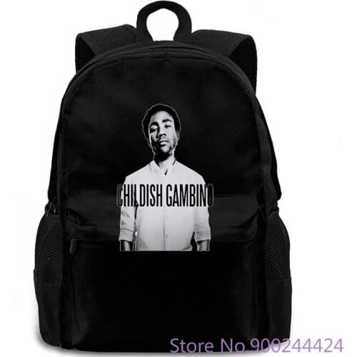 Full Donald Glover Childish Gambino Bino Troy Barnes U&V-Nack White Gray Men Summer backpack