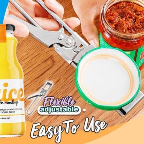 EasyOpen Adjustable Jar Opener Cans Opener Kitchen Tools Professional handheld Manual Stainless Steel Can Opener Side Cut Manual