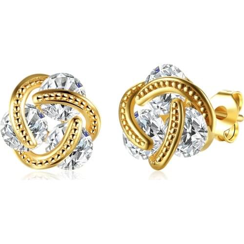 Creative Earrings High Quality Zircon Crystal Winding Stud Earrings For Women Earing Jewelry Earings Earring Kolczyki LJ1441