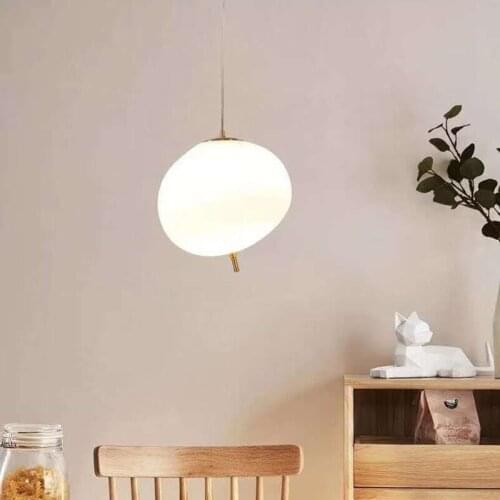 Nordic creative pebble glass lights modern simple living room bedroom remote control pendant lamps