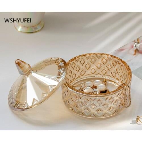 Nordic Wind Glass Jewelry Storage Box Simple and Exquisite Household Bathroom Jewelry Watch Earring Simple Ring Storage Tank