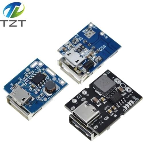 Type-C / Micro USB 5V 1A 2A Boost Converter Step-Up Power Module Mobile Power Bank Accessories With Protection LED Indicator