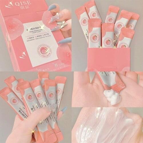 Peach Moisturizing Hand Cream Moisturizing Anti-drying Refreshing Non-sticky Autumn and Winter Skin Care 20 Bags Hand Cream