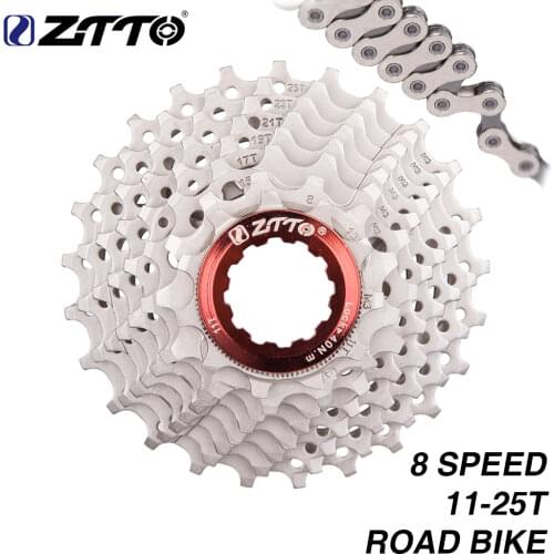 ZTTO Road Bike Bicycle Parts 8s 16s 24s Speed Freewheel Cassette Sprocket 11-25T 8V Compatible for Parts 2400 2300 Claris