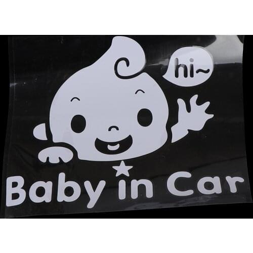 1PCS Baby In Car" Waving Baby on Board Safety Sign Cute Car Decal DIY Sticker