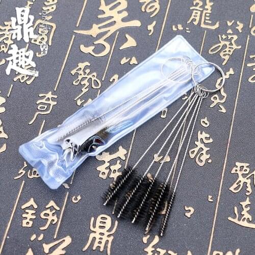 10 Sets Tattoo Machine Gun Tube Tip Cleaning Brush For Accessories Airbrush Spray Gun Cleaning Repair Tool Kit Needle Brush Set