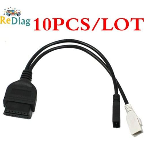 10PCS/LOT For Audi 2x2 OBD OBD2 2P+2P to 16Pin Connector for VAG COM Adapter For Audi 2P+2P to 16Pin Transfer Connector