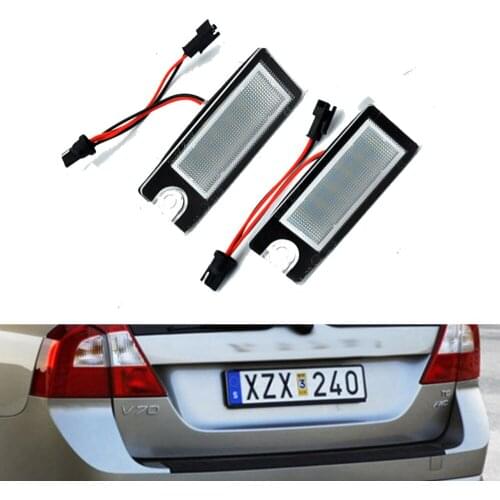 2pcs/lot 12V Car LED Number License Plate Light 18 SMD Super White Lamp for Volvo V70 I/XC70 I/S60/S80/XC90