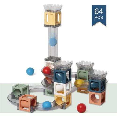 3D Magnetic Track Pipe Building Blocks Ball Track Toy Creative Montessori Educational Toys Gift Building Blocks Toys for Kids