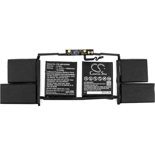 Cameron Sino 6600mAh Battery for Apple A1707,MacBook Pro "Core i7" 2.6 15" Touch/Late 2016,MLW82CH/A,MPTR2LL/A*,020-01728 A1820