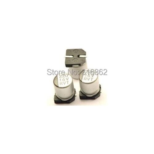 Free shipping 16V220UF 16V 220UF size: 6.3mm x 7.7mm SMD aluminum electrolytic capacitors diameter 50PCS/LOT ORIGINAL ROHS
