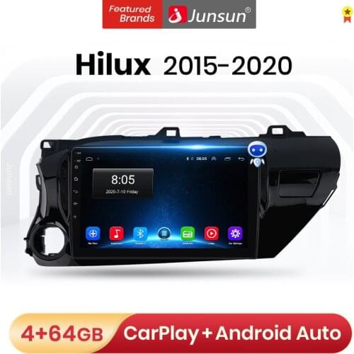 Junsun V1 pro 2G+32G Android 10 For Toyota Hilux Pick Up AN120 2015 - 2020 Car Radio Multimedia Video Player GPS 2 din dvd