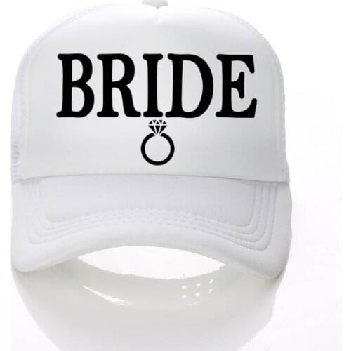 Printing BRIDE Ring Baseball Cap Women Wedding Prepare Trucker Caps Female BRIDE Party Hat Adjust hats Curved Visor
