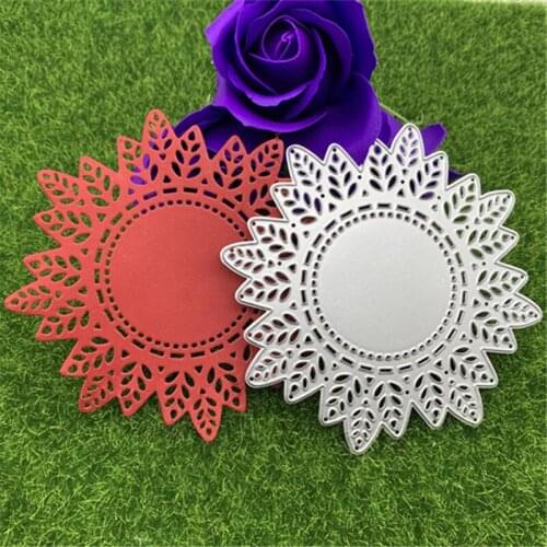 Big Sun Flower Round Wall Painting Hand Embossed DIY Album Scrapbook Greeting Card Decoration Metal Cutting Mould
