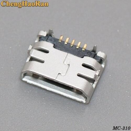 ChengHaoRan 10pcs Micro USB Connector Jack Female Type 5Pin SMT for phones Tail Charging socket PCB Board (Flat interface)