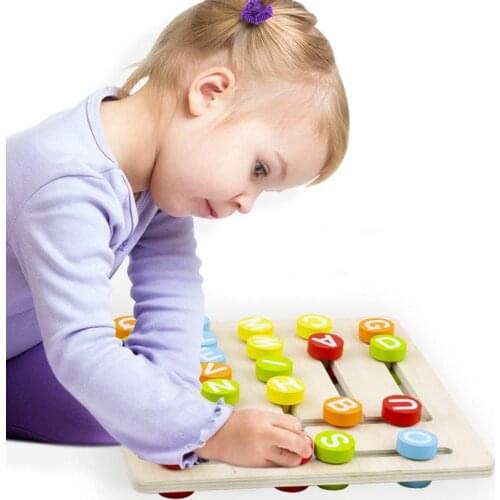 Numbers And Letters Double Sided Matching Game Logical Reasoning Training Kids Educational Toys Children Wooden Toy Montessori