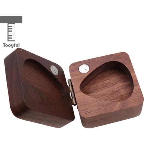 Wooden Guitar Pick Plectrum Box for 4pcs Picks Hold Christmas Gift