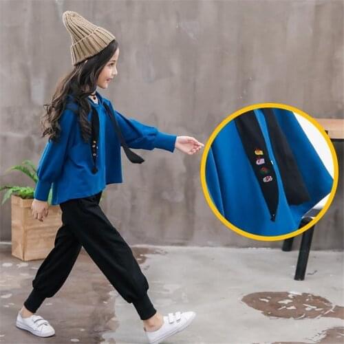 Childrens Clothing Girls Autumn Clothing Suit 2020 New Childrens Korean Fashion Spring and Autumn Sports Two-piece Suit