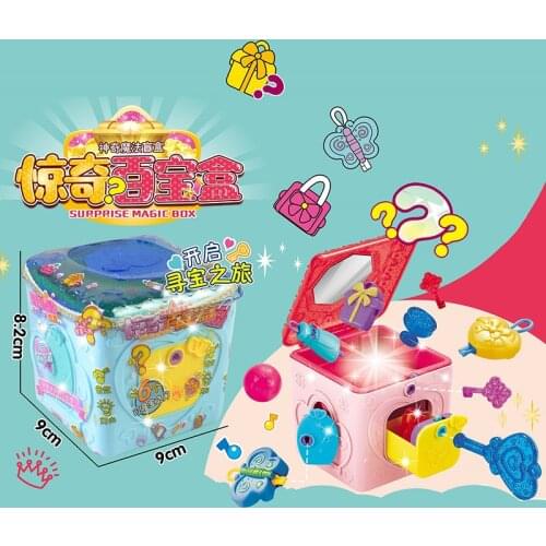 Children Ice and Snow Surprise Treasure Box Gift with Sound & Light 6 Doors Openable Castle Princess Girl Jewelry Blind Box Toy