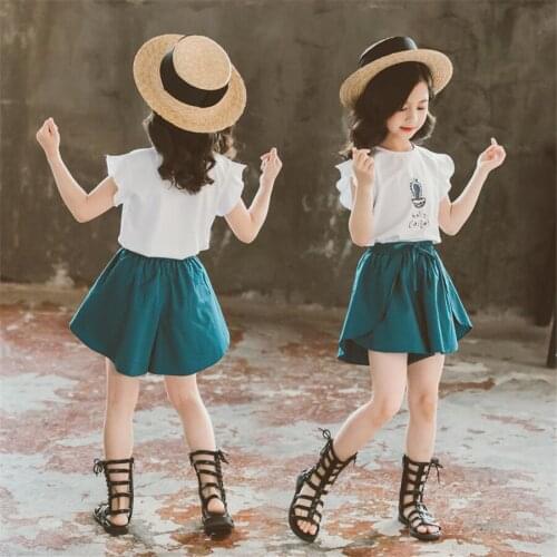 New Summer Children Clothing Sets for Girls Short sleeve Kids Outfits Fashion Baby Girls Clothes Tracksuit 4 6 8 10 12 Years